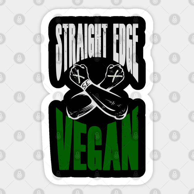 Straight Edge Vegan, Against Drugs, Punk Straight Edge Sticker